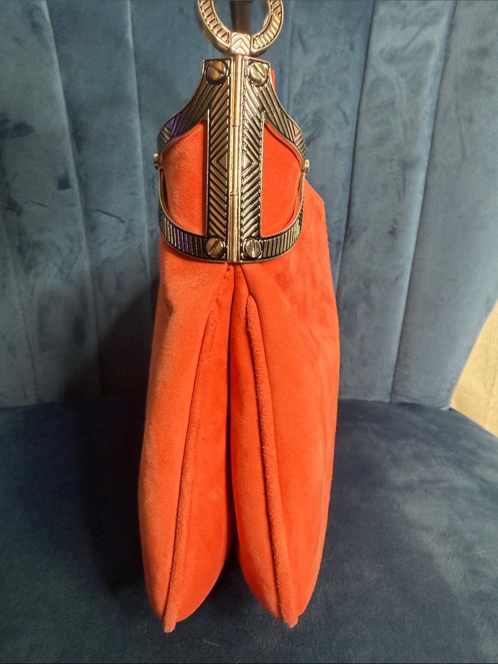 Valentino Garavani Orange Suede Shoulder Bag - Women - Picture 2 of 10